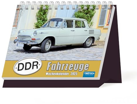 Trötsch Aufstellwochenkalender DDR Fahrzeuge 2025: Aufstellkalender Tischkalender