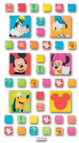 EK Success Disney Selbstklebende Epoxid-Fliesen, Mickey und Friends