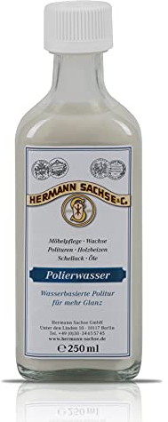 Hermann Sachse Polierwasser 250ml Hochglanzpolitur Möbelpolitur für Schellack Möbele elegant pflegen