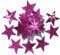 Hot Pink 48 Fabric Glitter 25mm Star Iron-On