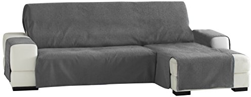 Eysa-Zoco Praktische Sofabezüge, Chaise Longue 240 cm, Rechte Vorderansicht, Farbe Grau