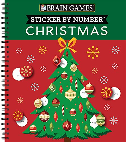 Brain Games - Sticker by Number: Christmas (28 Images to Sticker - Christmas Tree Cover): Volume 2