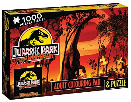 Jurassic Park 30th Anniversary: Adult Colouring Pad and Puzzle (Universal: 1000 Pieces) (Jurassic World)