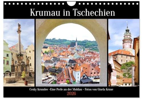 Krumau in Tschechien (Wandkalender 2026 DIN A4 quer), CALVENDO Monatskalender: Ein Besuchermagnet in Südböhmen an den Flussschleifen der Moldau (CALVENDO Orte)