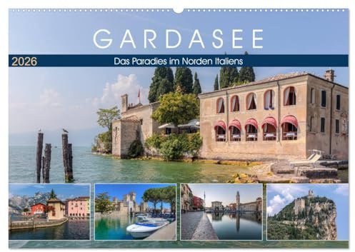 Gardasee, das Paradies im Norden Italiens (Wandkalender 2026 DIN A2 quer), CALVENDO Monatskalender: Von Palmen, Oleandern, Olivenbäumen und Weinhängen ... eine Oase in der Alpenwelt. (CALVENDO Orte)