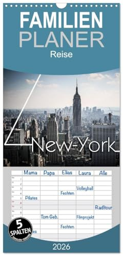 Familienplaner 2026 - New York Shoots mit 5 Spalten (Wandkalender, 21 cm x 45 cm), CALVENDO: Die Stadt die niemals schläft ... New York die Stadt der Städte (CALVENDO Orte)