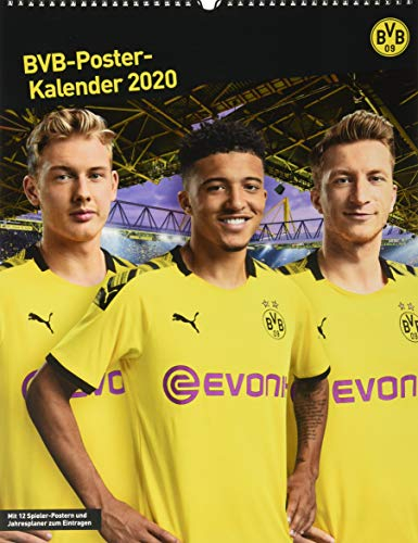 Borussia Dortmund Posterkalender. Wandkalender 2020. Monatskalendarium. Spiralbindung. Format 34 x 44 cm