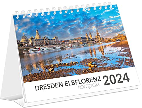 Kalender Dresden Elbflorenz kompakt 2024 | 21 x 15 cm | weißes Kalendarium