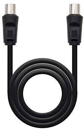 CABLE ANTENA NANOCABLE COAXIAL MACHO A COAXIAL HEMBRA 1.8METROS NEGRO 10.26.0202