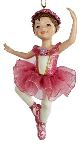 Kurt Adler Ballerina Ballet Girl Ornament Dark Pink C8339-A Christmas Ornament