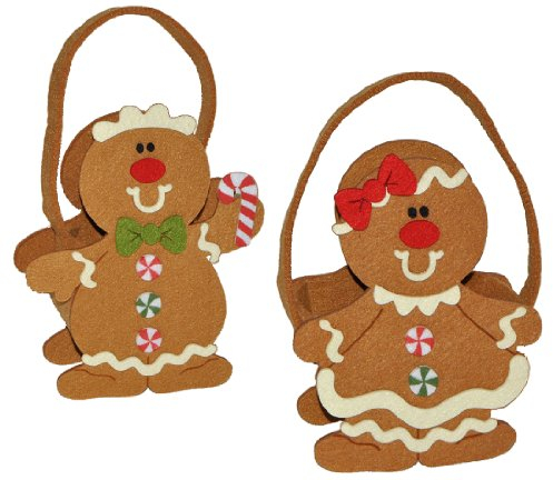 alles-meine.de GmbH Filztasche/Geschenktasche/Aufbewahrungsbox - Pfefferkuchen - Pfefferkuchenfrau ODER Pfefferkuchenmann für Weihnachten - Lebkuchen/Lebkuchenmann/Lebkuc..