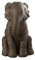 J-Line Elefant Sitzend - Polyresin - Dunkelbraun