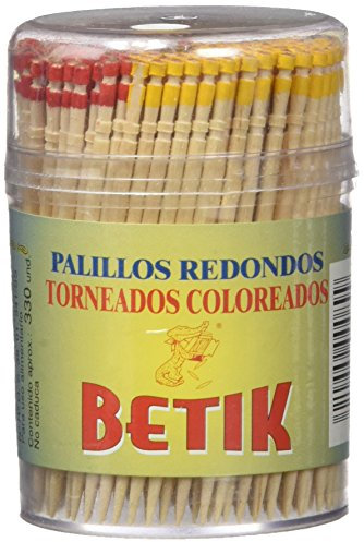 Betik, Palillos Redondos Torneado Coloreados, Aprox. 330 Unidades