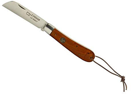 Au sabot 201161 Couteau L'armor, Lame Pied de Mouton Acier INOX 12C27, Manche 10,5 cm Bois Teck avec médaillon « Triskell »