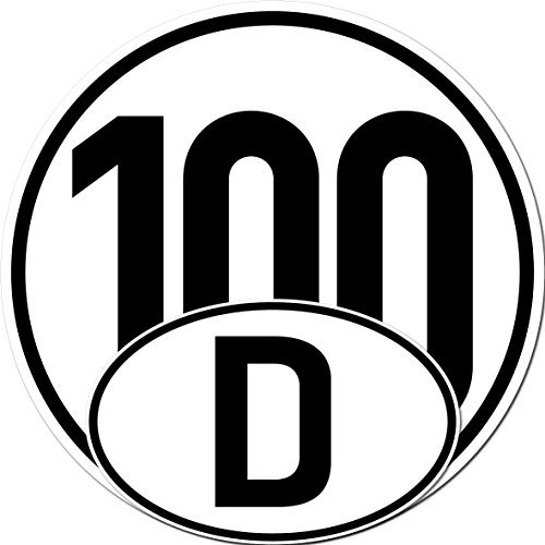 GreenIT Set 4 Stück Aufkleber Sticker 2X 20cm Schild 100 km/h kmh Geschwindigkeit + 2X D Deutschland Länderkennzeichen