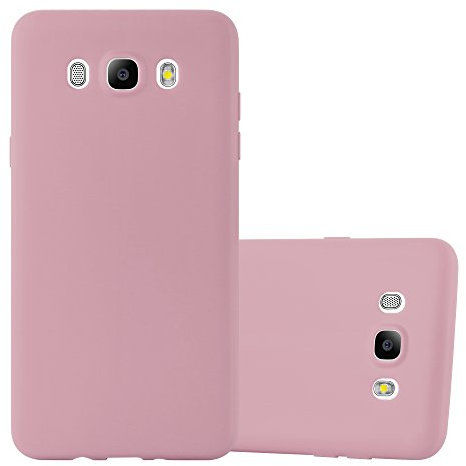 Cadorabo Custodia per Samsung Galaxy J7 2016 in Candy Rosa - Morbida Cover Protettiva Sottile di Silicone TPU con Bordo Protezione - Ultra Slim Case Antiurto Gel Back Bumper Guscio
