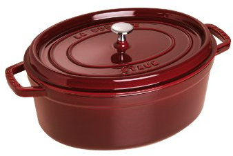 Dust 1102387 Cocotte, 23 cm, oval, roasting pan made of cast iron, grenadine