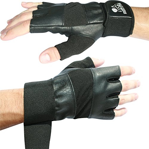 Nordic Lifting Fitness-Handschuhe mit 30cm Handgelenkschutz - Ideal für Workout - Geeignet für Herren & Damen - M, Schwarz