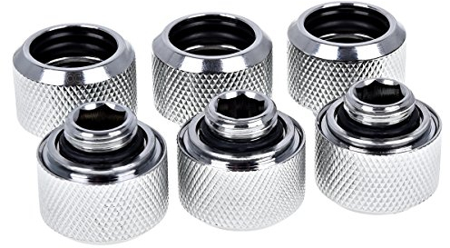 Alphacool Eiszapfen 16mm HardTube Anschraubtülle G1/4 für Plexi- Messingrohre - Chrome Sixpack