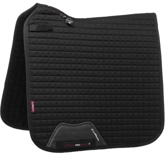 LeMieux Prosport Cotton Dressage Square Dressur-Schabracke, Schwarzes Baumwollquadrat, XL