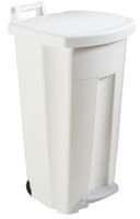ROSSIGNOL Poubelle mobile à pédale 90L Blanc plastique basic