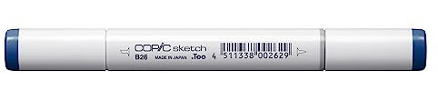 COPIC Sketch Marker Typ B - 26, Cobalt Blue, professioneller Pinselmarker, mit einer Super-Brush-Spitze und einer Medium-Broad-Spitze