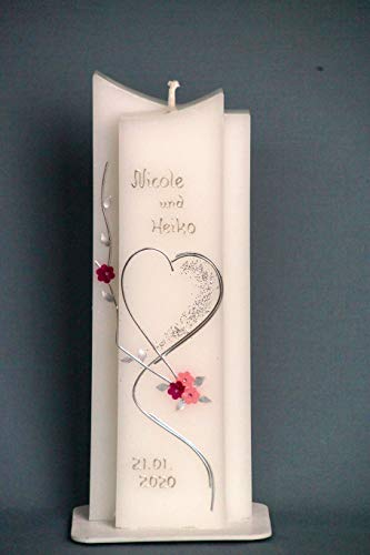 Hochzeitskerze - in Sonderform ; inkl. Beschriftung ! I 3