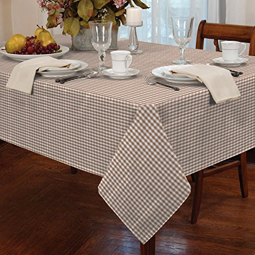 Classic Home Store Alan Symonds Tablecloths Gingham Tablecloth Beige 60 Round, 12401745