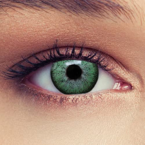 DESIGNLENSES, 2 Grüne Kontaktlinsen mit Stärke natürlich wirkende farbige Drei Monatslinsen + Gratis Behälter -4,25 Natural Green
