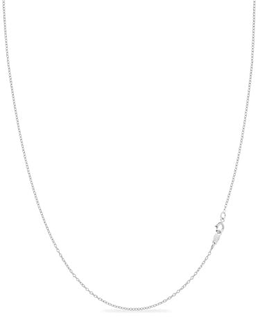 KEZEF Sterling Silver 1.3 mm Cable Chain for Women or Men - 925 Silver Italian Necklace Chain - Hypoallergenic and Tarnish Resistant - 18 Inches | 45 cm