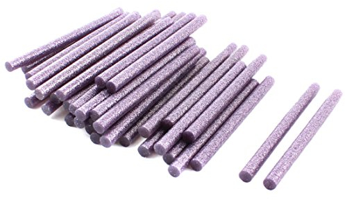 Sourcingmap 50Pcs 7mmx100mm Light Purple Glitter Electric Hot Melt Gun Glue Stick