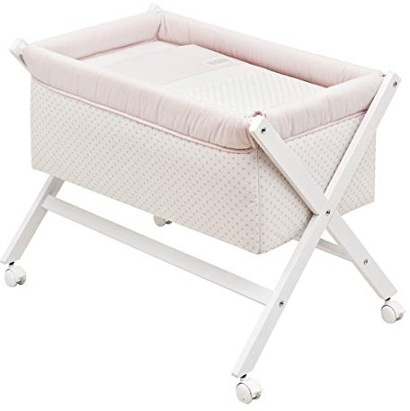 Cambrass 35050 Babybett Aus Holz X-Form Kollektion, Star, 55 x 87 x 74 cm, rosa
