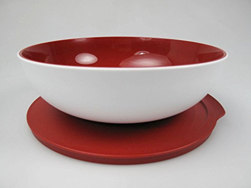 Tupperware Allegra Service Schüssel 740 ml weiß rot