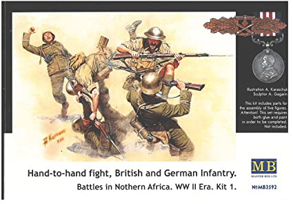 Masterbox 1:35 Scale British and German Infantry, Battles in North Africa Assembly Parts
