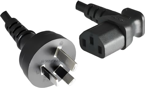 DINIC Stromkabel Netzkabel für Australien Typ I auf Kaltgerätestecker C13 (1,80m gewinkelt, schwarz)