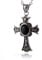 Drops Edelstahl Kreuz Anhänger Mittelalter Schwarze Onyx Stein Beschichtung mit EdelstahlKette P524