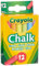 CRAYOLA - 12 Stück Bunte Kreide für Tafel, Staubdicht, Kindgerecht, für Schule und Freizeit, 6 Sortierte Farben, 0281