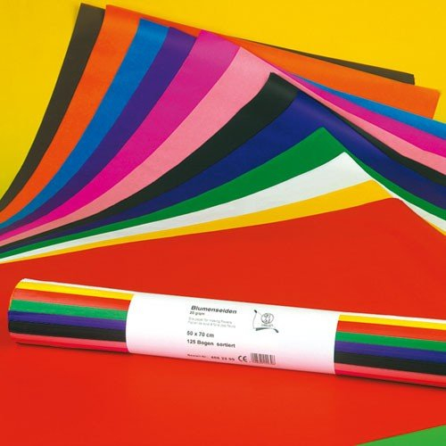 Seidenpapier farbig - Ursus Blumenseide 50x70cm 20g/qm 125 Bogen 12 Farben