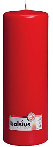 bolsius 4 Stumpenkerzen 300/100, Rot, Unparfümiert