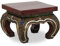 livasia Opiumtisch aus Massivholz – 24x24x20cm – Handgeschnitzter Beistelltisch Holz aus Thailand, Nachhaltig, Detailreich verziert mit Akzenten aus Glasmosaik