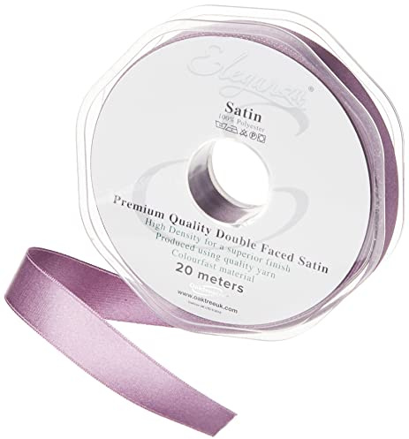 ELEGANZA Double Faced Satin 15mm x 20m Damson No.48, 15 mm x 20 m