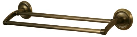 Bisk 00411 Deco Handtuchstange, für Zwei Handtücher, Antik-Messing-Optik, 67 x 14 x 7,5 cm
