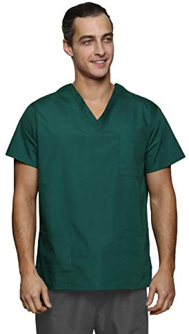 Mirabella Health & Beauty Unisex Lister Hospital Scrub Top Bottle Green M