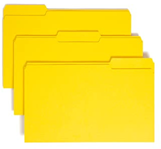 Smead Colored File Folder, 1/3-Cut Tab, Legal Size, Yellow, 100 per Box (17943)