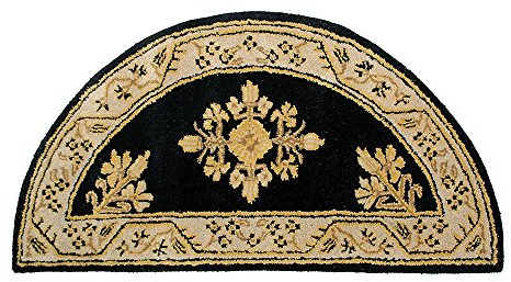 Minuteman International Noir Jardin Wool Hearth Rug, Half Round