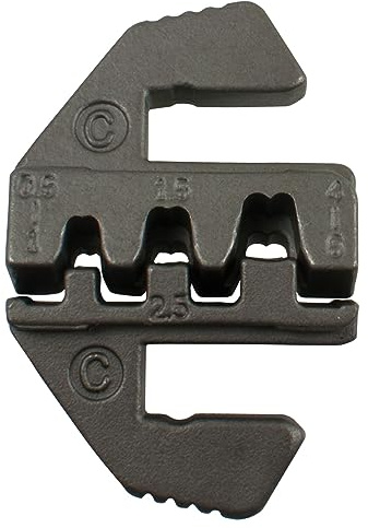 SW-Stahl 42585L-C Pressbacken für unisolierte Kabelschuhe 0,5-6 mm² | Mundstück C Ersatzbacken für Klemmzange 42585L - Crimpzange Wechselbacken für offene Kabelstecker - 6,3 mm Breite