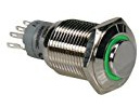 VS-ELECTRONIC - 300627 Druckschalter, 0.5A/230 V, SPDT, Grün R1710G