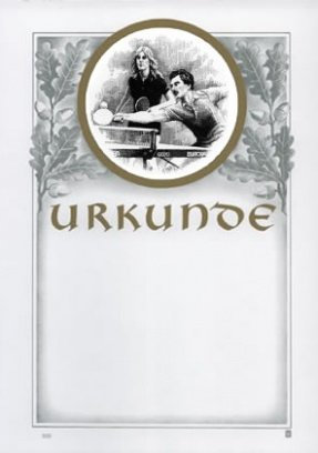 Albert Hoffmann Urkundenverlag Tischtennis / 500 / 1073 / / Edelkarton (300 g/m²) 10 Stk
