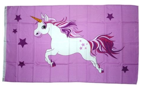 Fahne/Flagge Einhorn rosa NEU 90 x 150 cm