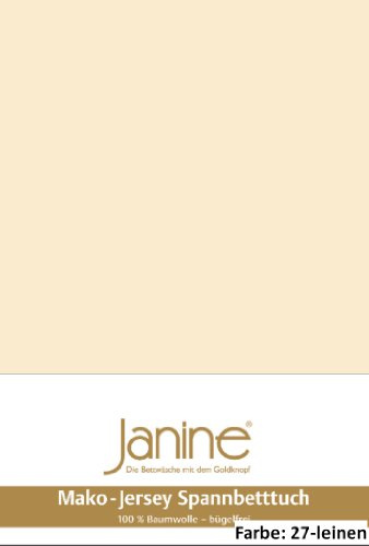 Janine Spannbettlaken Jersey 5007, Gr. 100x200 cm, Fb. 27 leinen, Mako-Feinjersey